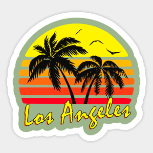 Los Angeles Retro Sunset Sticker